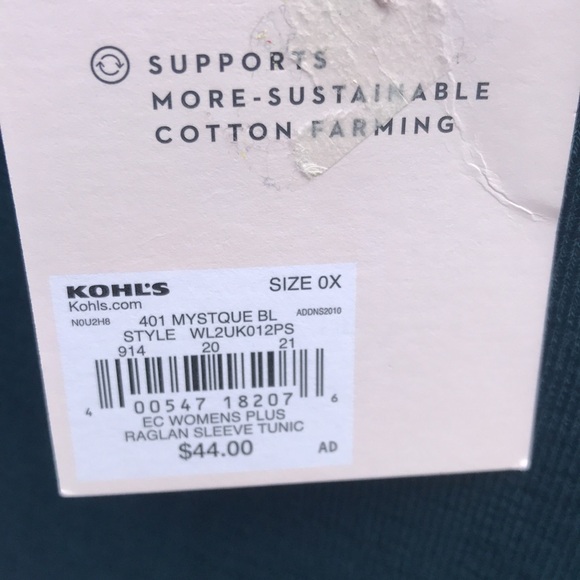 New! LC Lauren Conrad 0X mystique blue Raglan long sleeve ruffled top. - Picture 4 of 9